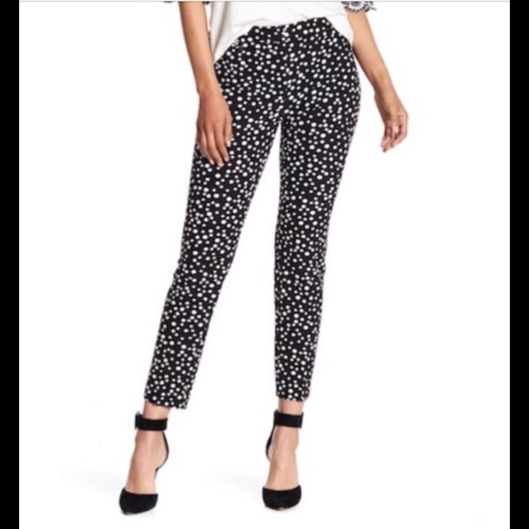 Adrianna Papell Pants - SOLD❗️ADRIANNA PAPELL  Black Polka Dot Dress Pants. Straight leg pant.Size 6